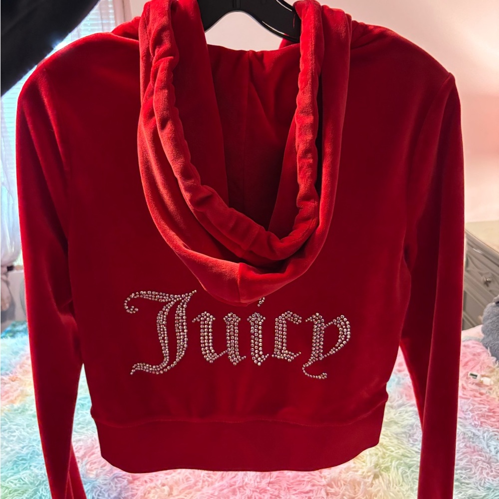 Juicy Couture Red Velour Hoodie